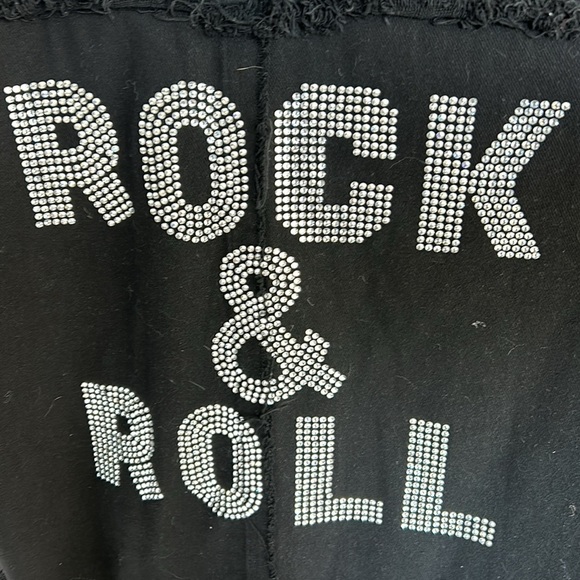 Blue B Collection black Rock & Roll sequins snap closure jean jacket raw edge - Picture 9 of 16